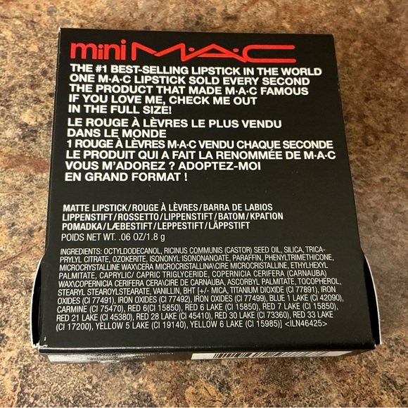 MAC Cosmetics Mini Lady Danger Lipstick - Bold Orange Red - Picture 3 of 3